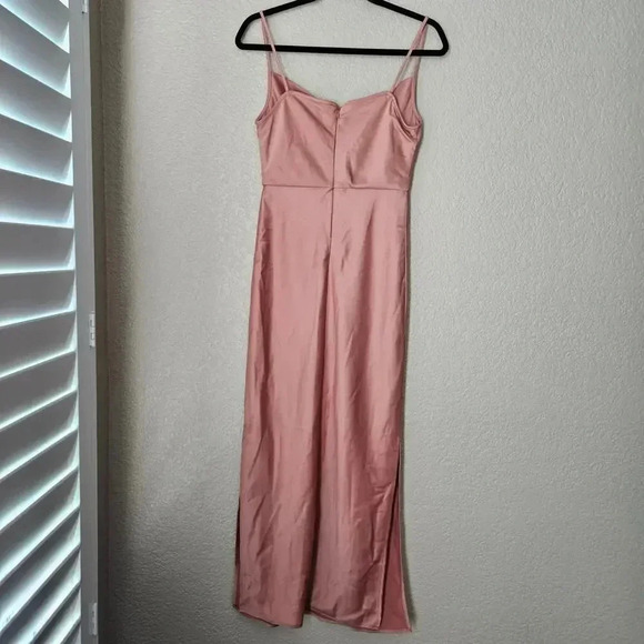 NWT BHLDN Cali Satin Cowl Neck Midi Slip Dress Sedona 0 New Anthropologie - Picture 6 of 9